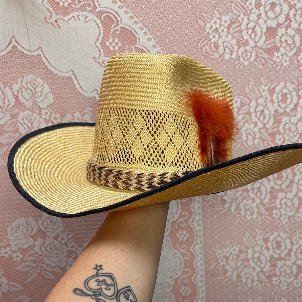 Vintage LANNING Straw Cowboy Hat | Size 7 1/8